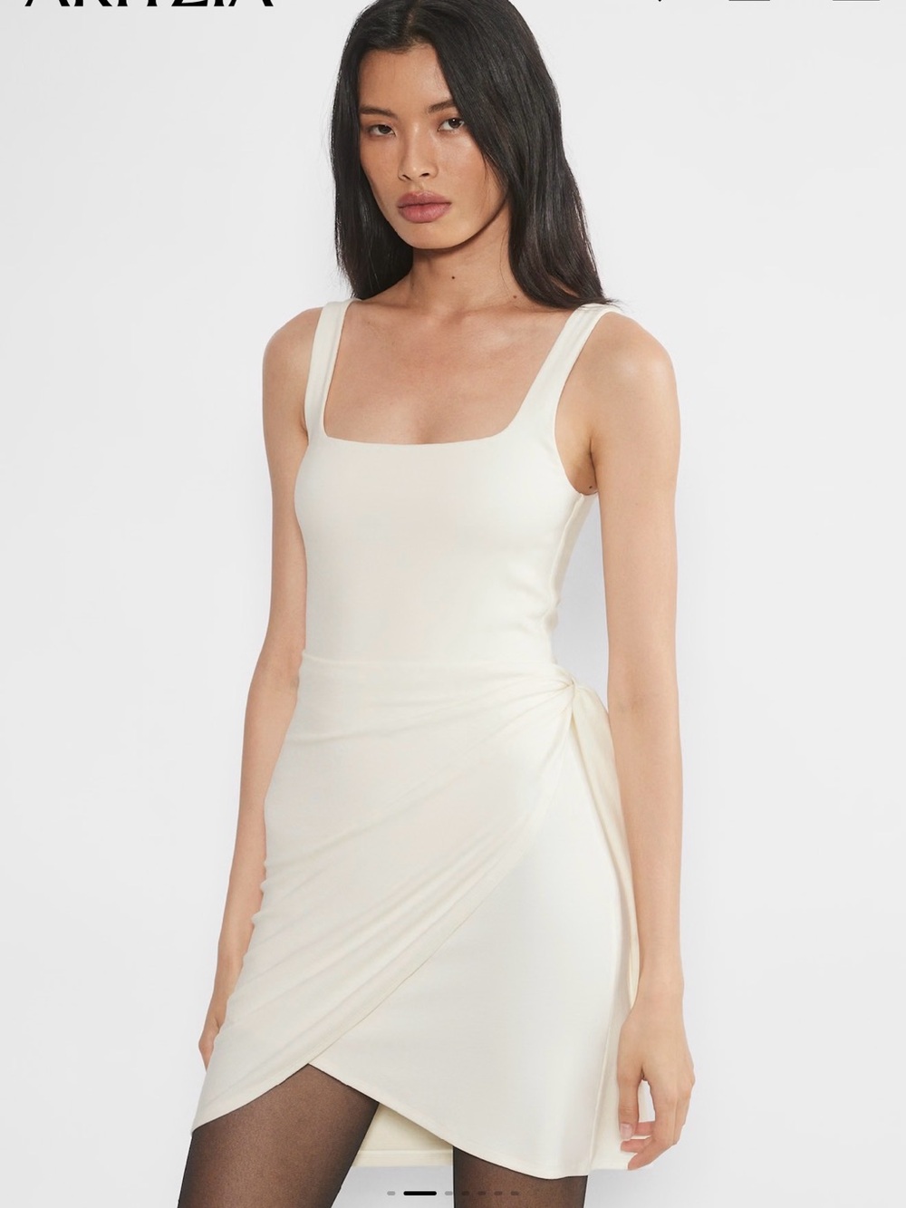 Wilfred Saturn Square-Neck Mini Dress